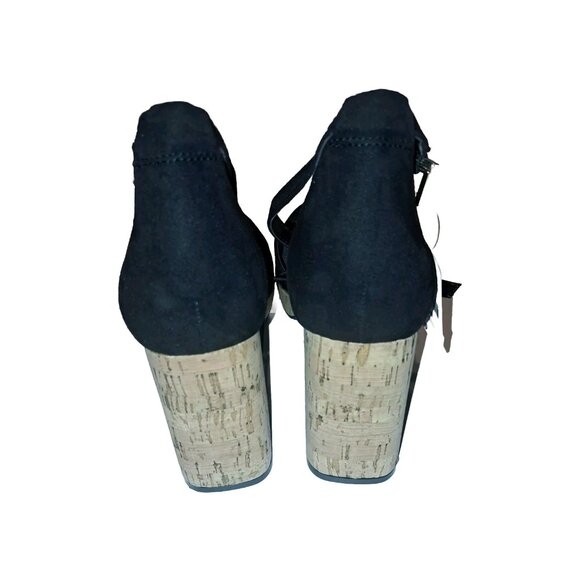 WORTHINGTON Size 10 Black Women’s Slingback Chunky Cork Heel- - Picture 5 of 7